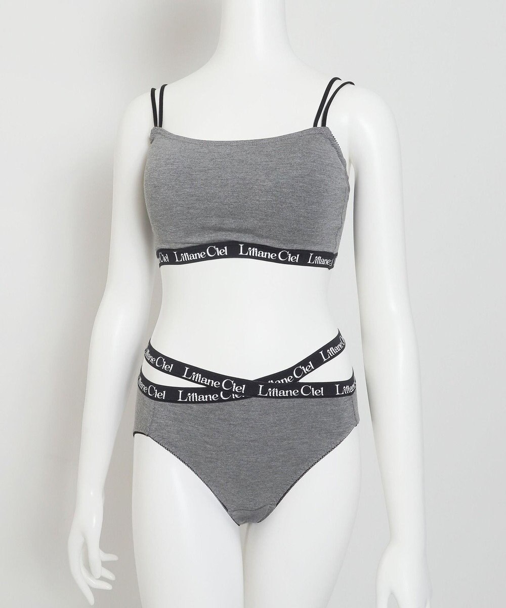 WEGO 【ブラトップ＆ショーツセット】Liliane　Ciel　ロゴテープ 