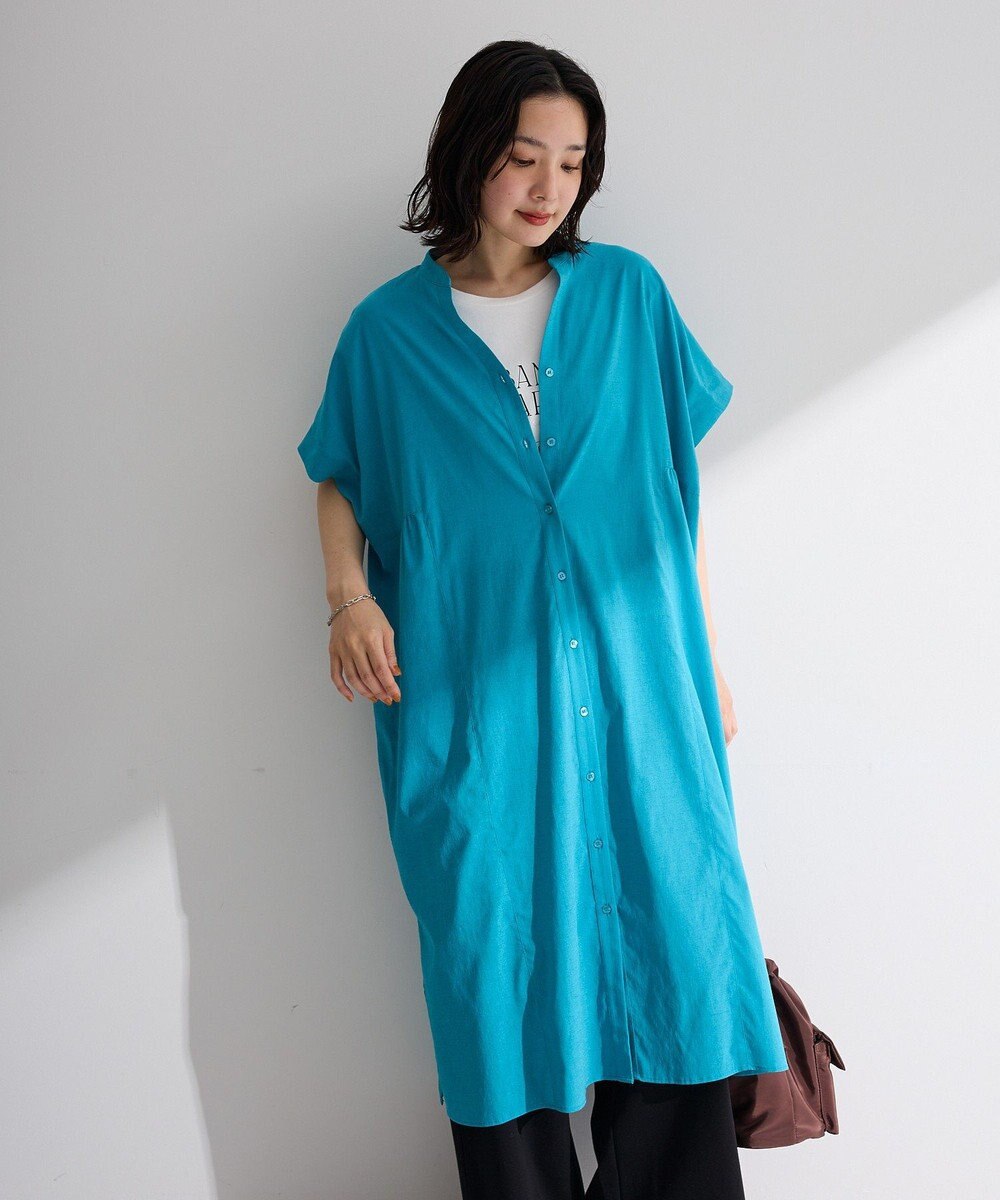 Green Parks 半袖シアースキッパーシャツワンピース 