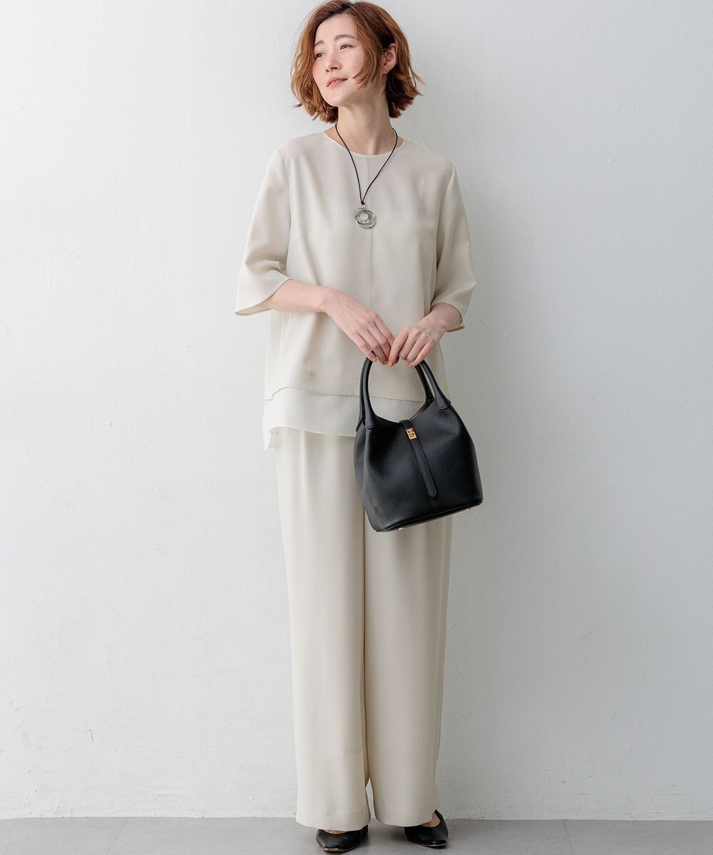 23区 S 【WEB&一部店舗限定】ストレッチジョーゼット ワイドパンツ 