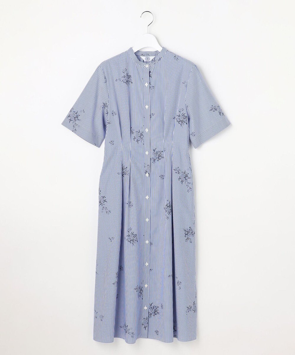 J.PRESS LADIES 【一枚で着映え】ストライプ×フラワープリント ワンピース 