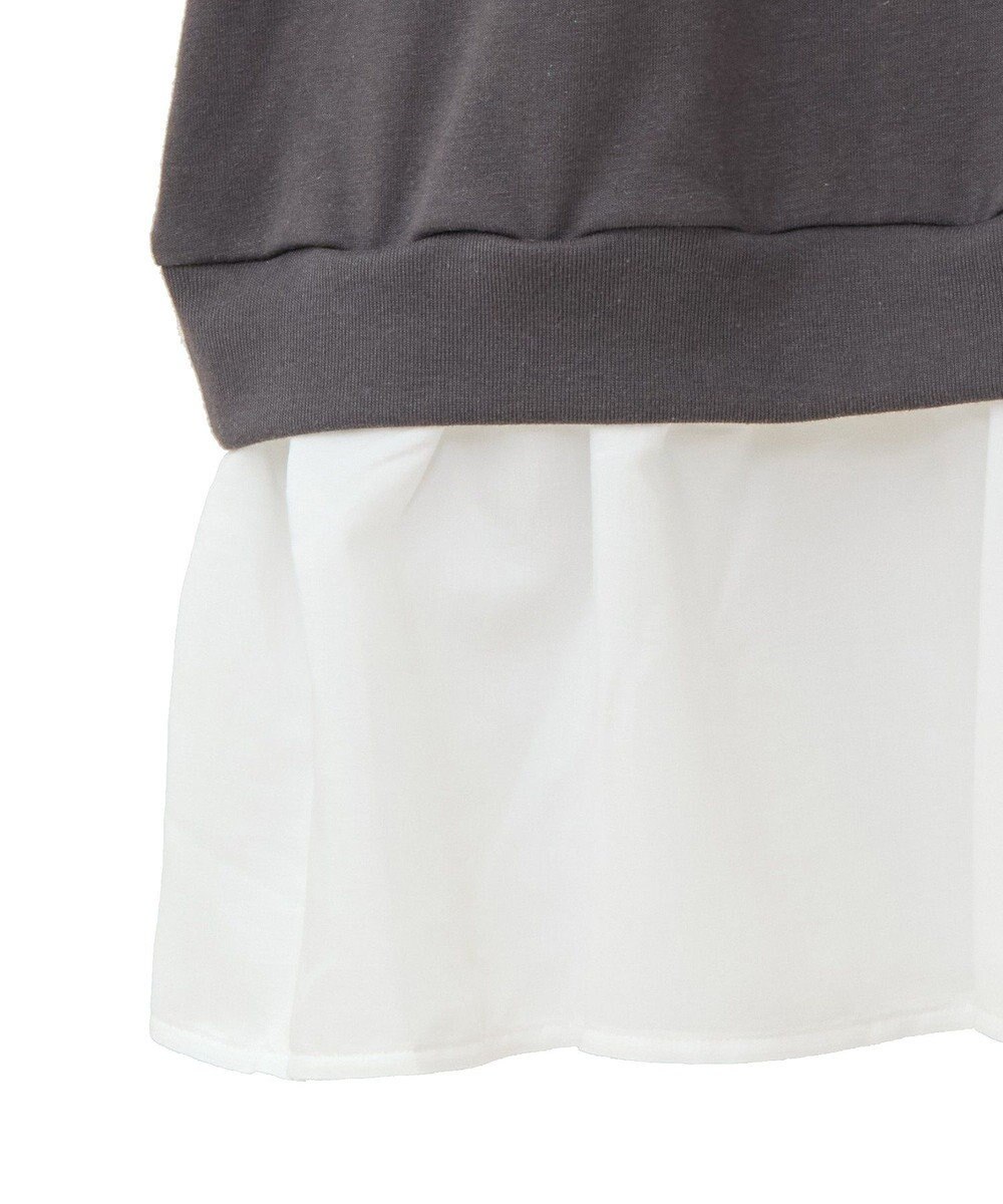 Green Parks 裾フリルドッキング５分袖プルオーバー 