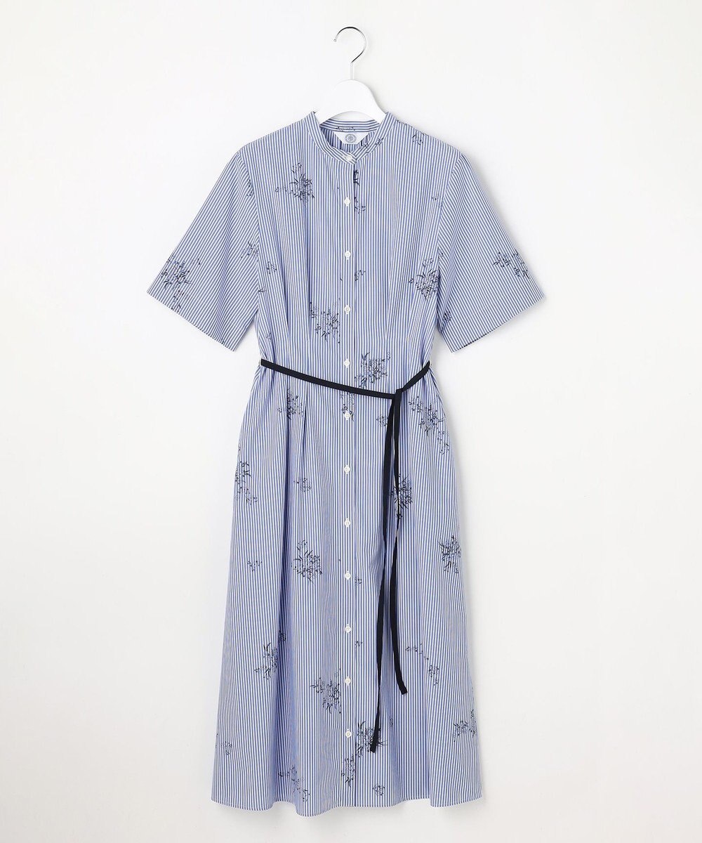 J.PRESS LADIES 【一枚で着映え】ストライプ×フラワープリント ワンピース 