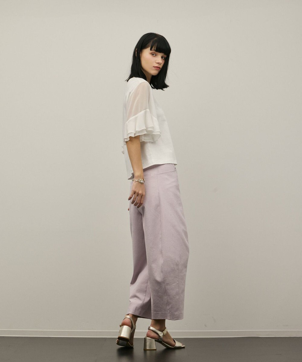 GRACE CONTINENTAL シフォンスリーブカットトップ 