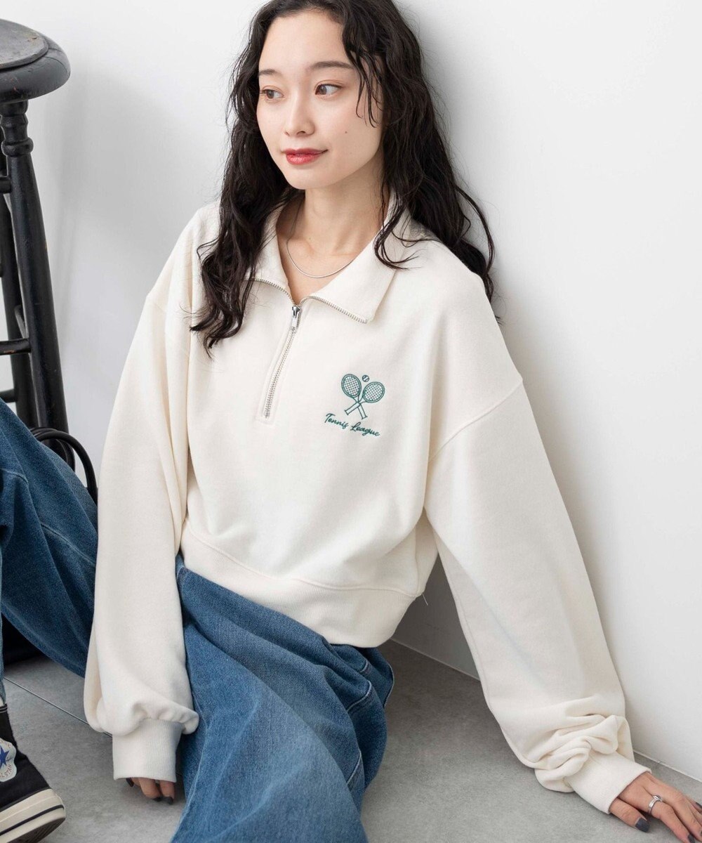 WEGO ハーフジップショートスウェット 