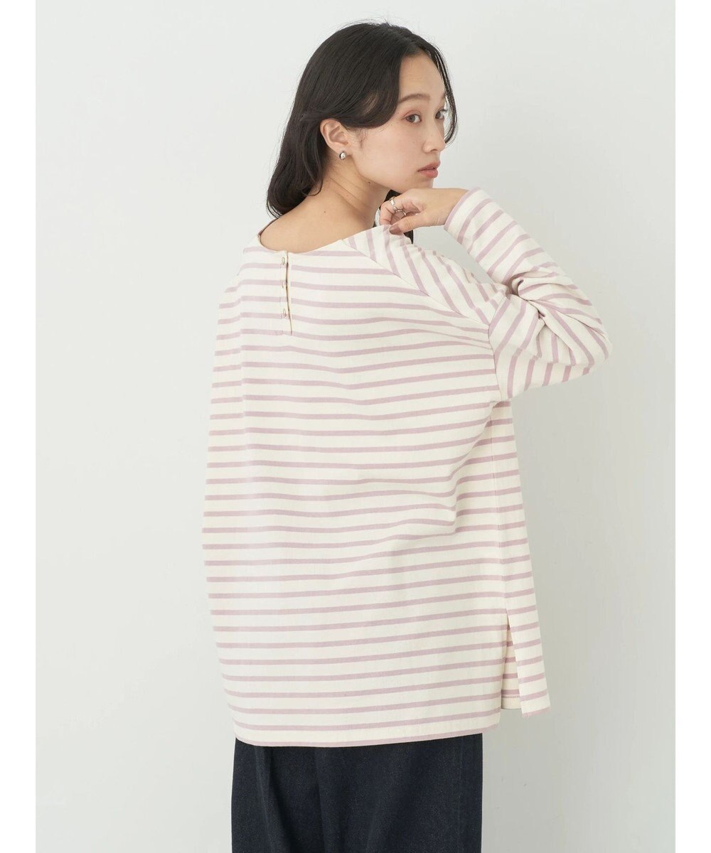 earth music&ecology バック釦ボーダーチュニック 