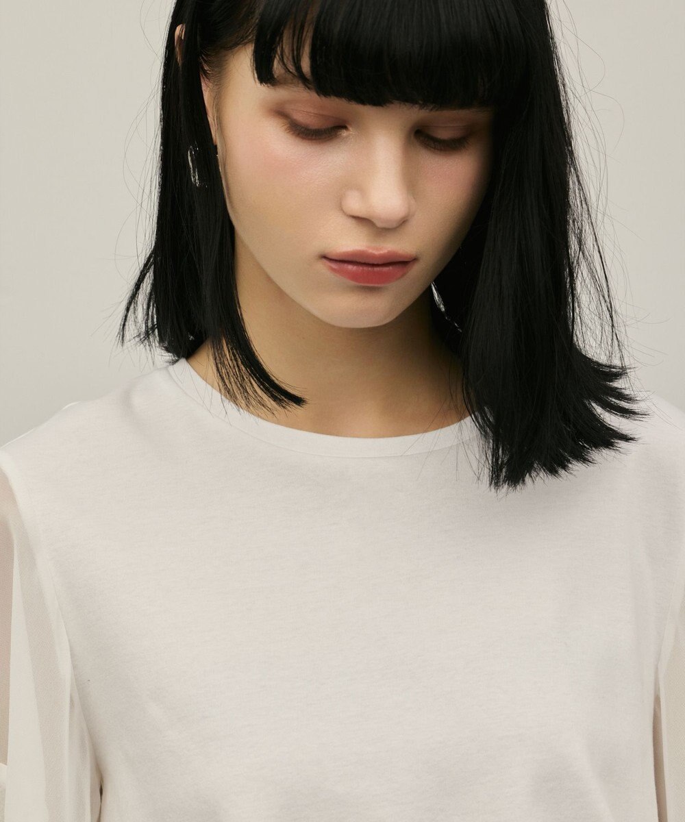 GRACE CONTINENTAL シフォンスリーブカットトップ 