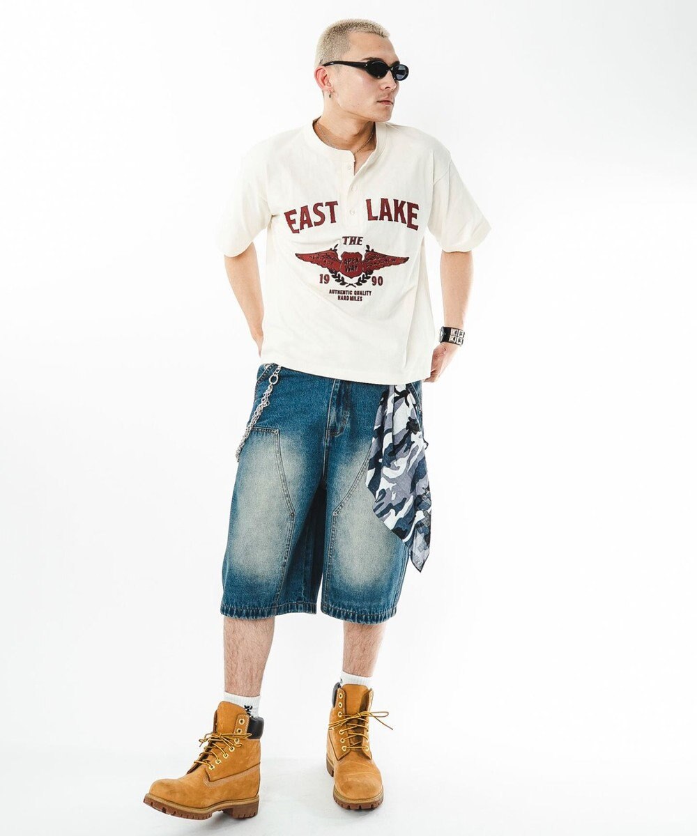 WEGO 【ユニセックス着用ITEM】グラフィックヘンリーネックT（SS） 