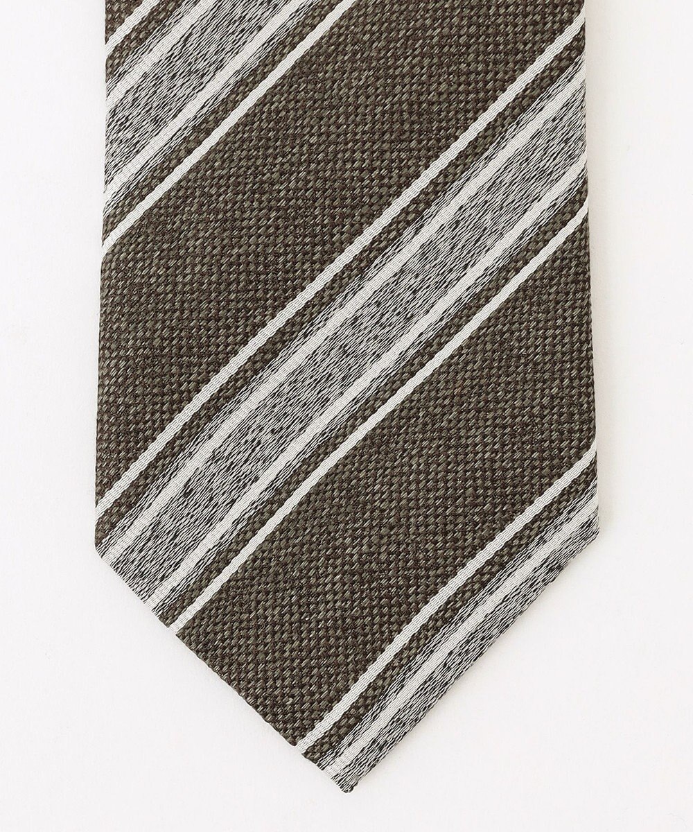 JOSEPH ABBOUD 【イタリア生地・日本製・麻×シルク】レジメンタル ネクタイ 