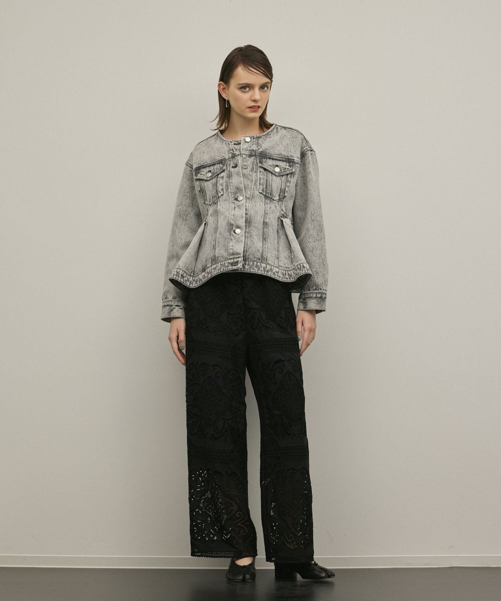 GRACE CONTINENTAL ペプラムデニムジャケット 