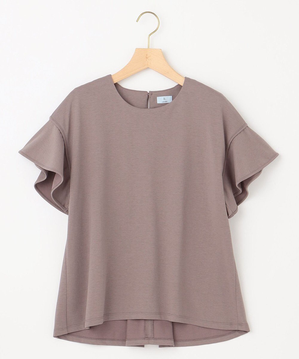 組曲 GIZAプレーティング天竺フリルスリーブ Tシャツ 