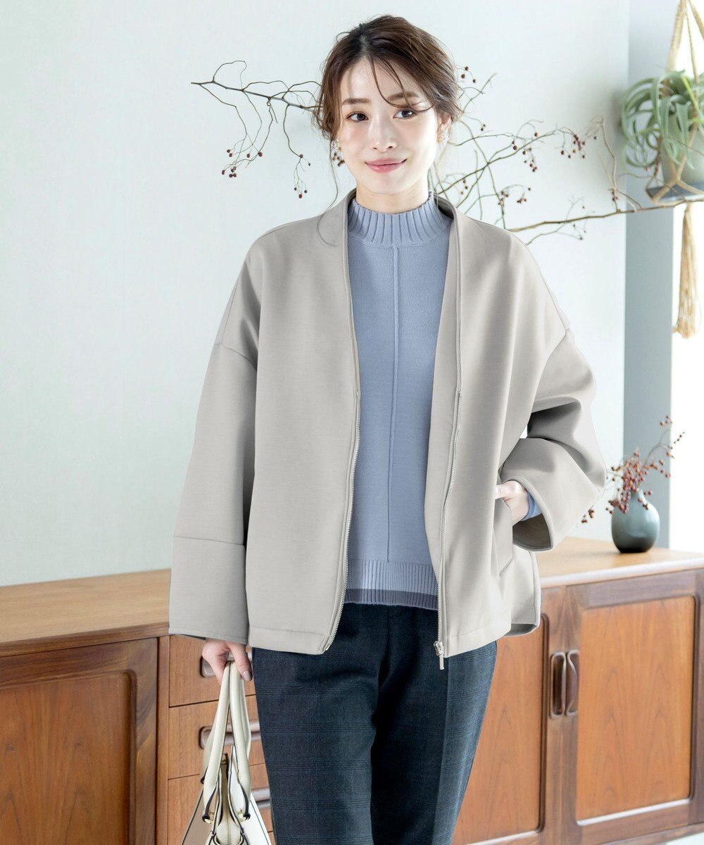 Tiaclasse 【洗える】もっちり素材が肌触り抜群の配色ニットトップス 