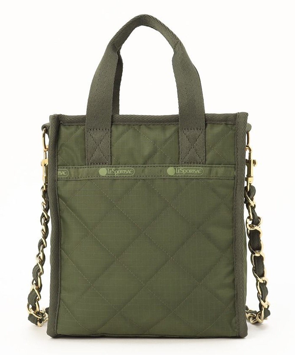 LeSportsac CHAIN MINI N/S TOTE/ダークオリーブチェーンキルト 