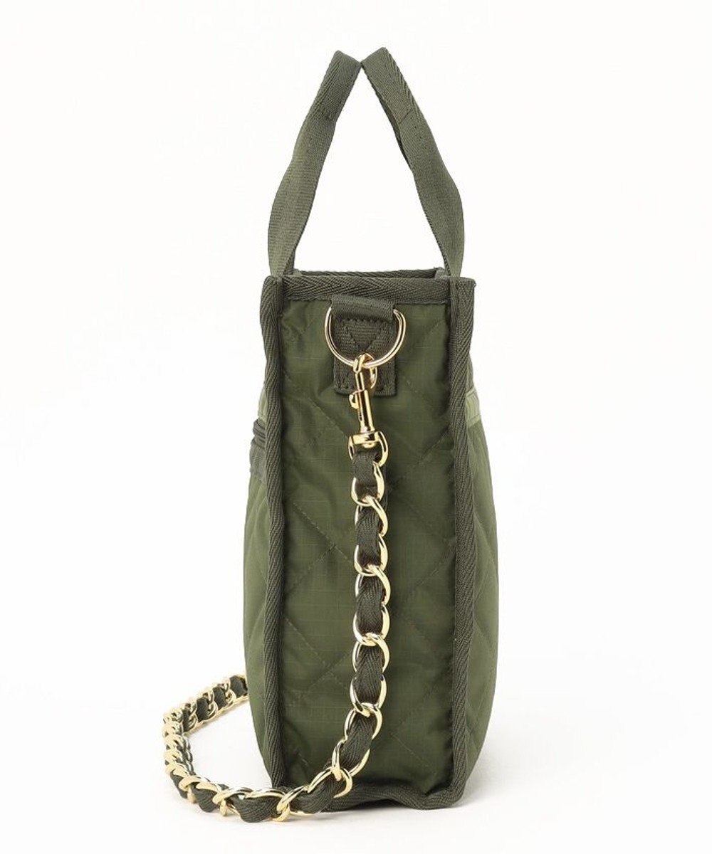 LeSportsac CHAIN MINI N/S TOTE/ダークオリーブチェーンキルト 