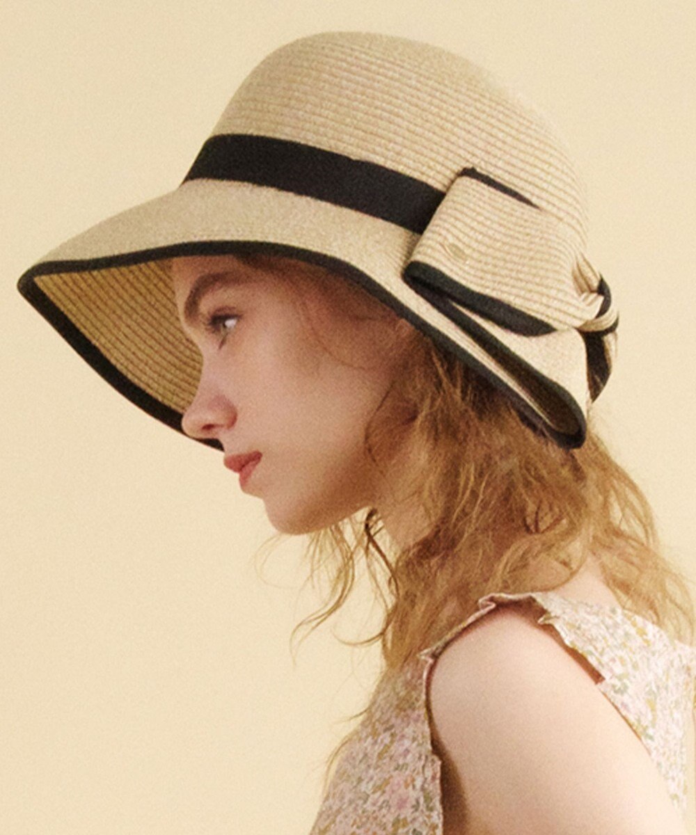 TOCCA 【UV99%カット・吸水速乾・抗菌防臭・洗える・サイズ調整可】BACK RIBBON HAT 帽子 ブラック系