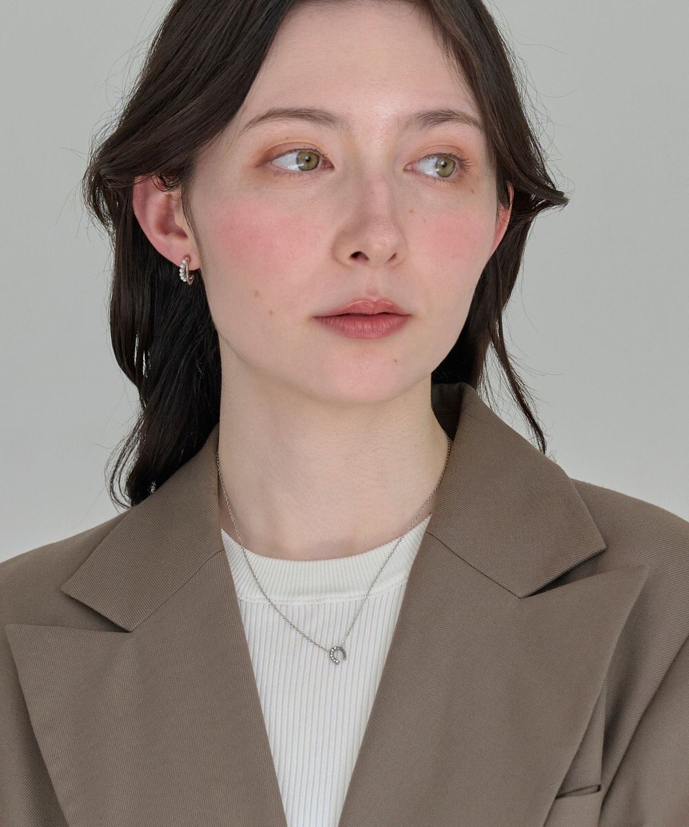 Phoebe 〈金属アレルギー対応〉グロッシーミニホースシューネックレス　シルバー　ステンレス/馬蹄/蹄鉄/ラッキーモチーフ/ギフト/プレゼント 