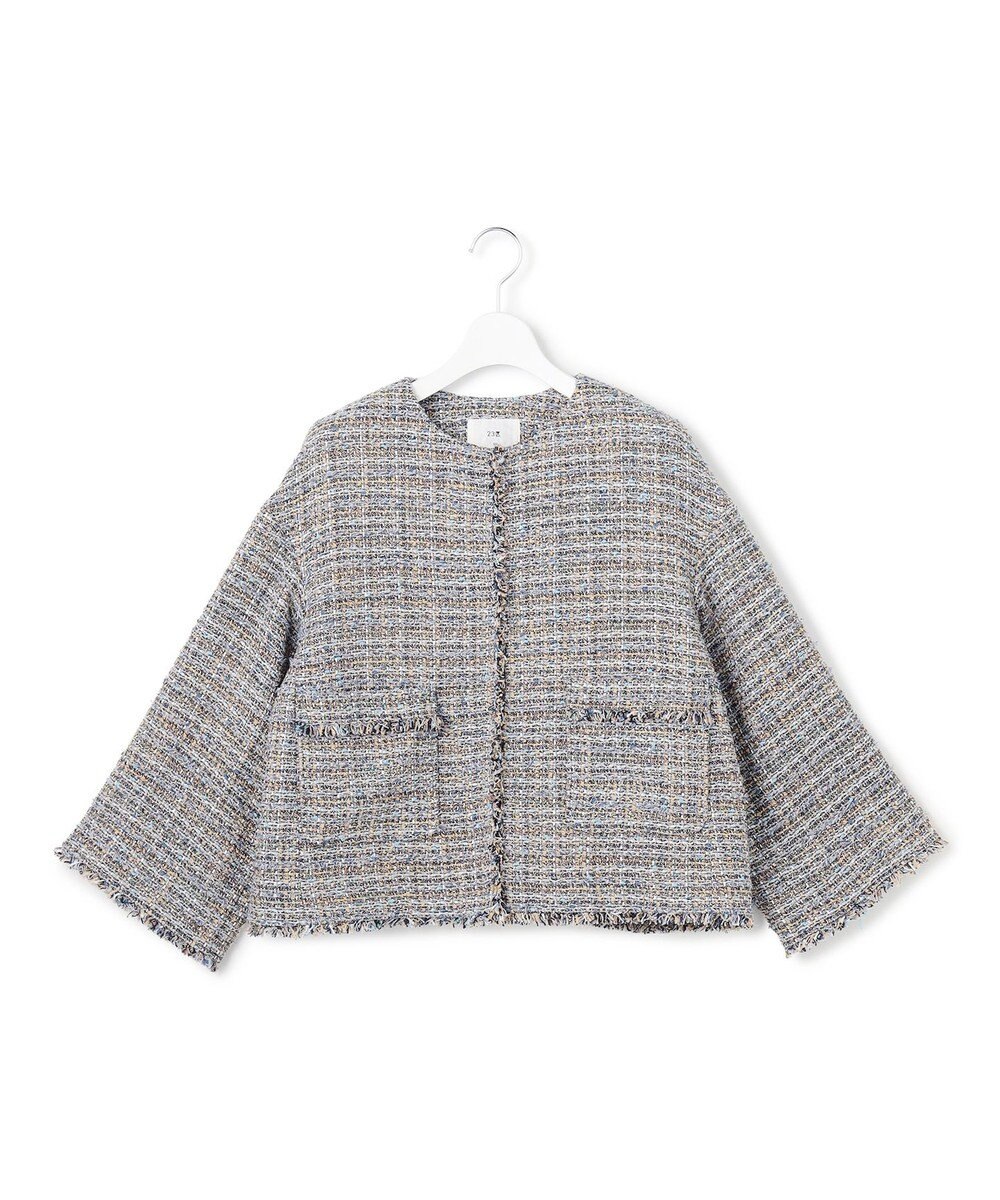 23区 GIOLICAツイード ノーカラー ジャケット 