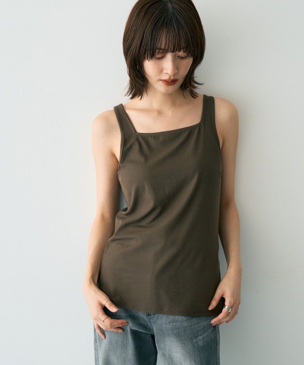 YECCA VECCA 2wayスクエアリブタンクトップ 