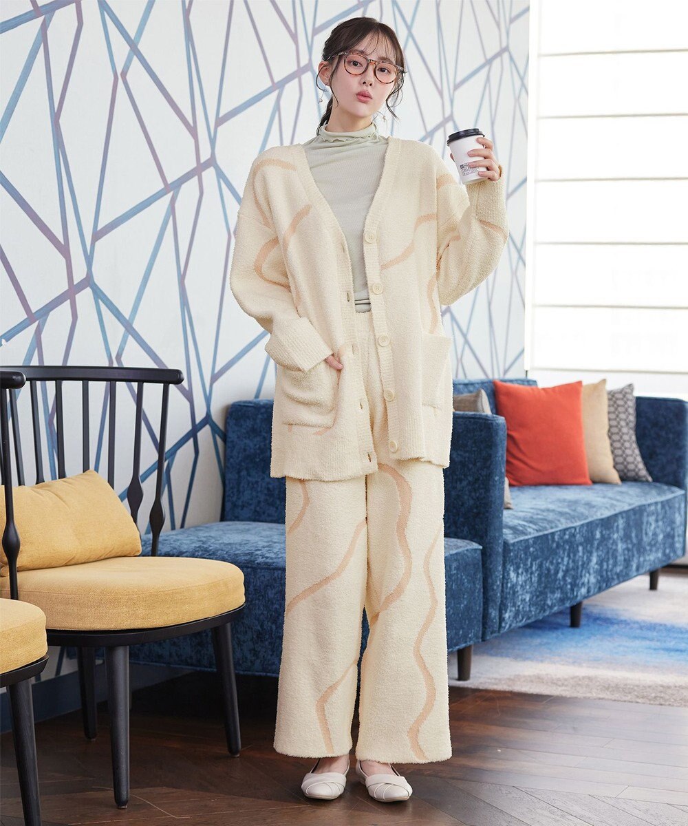 Tiaclasse ふわもちニュアンス配色ニットカーディガン 