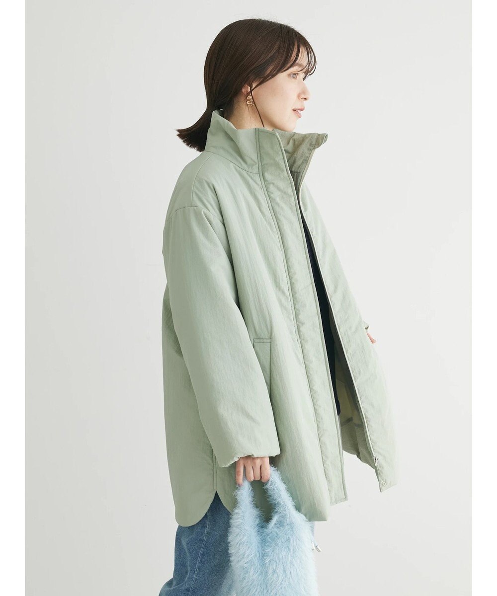 Green Parks 中わたスタンドカラーミドル丈ブルゾン 