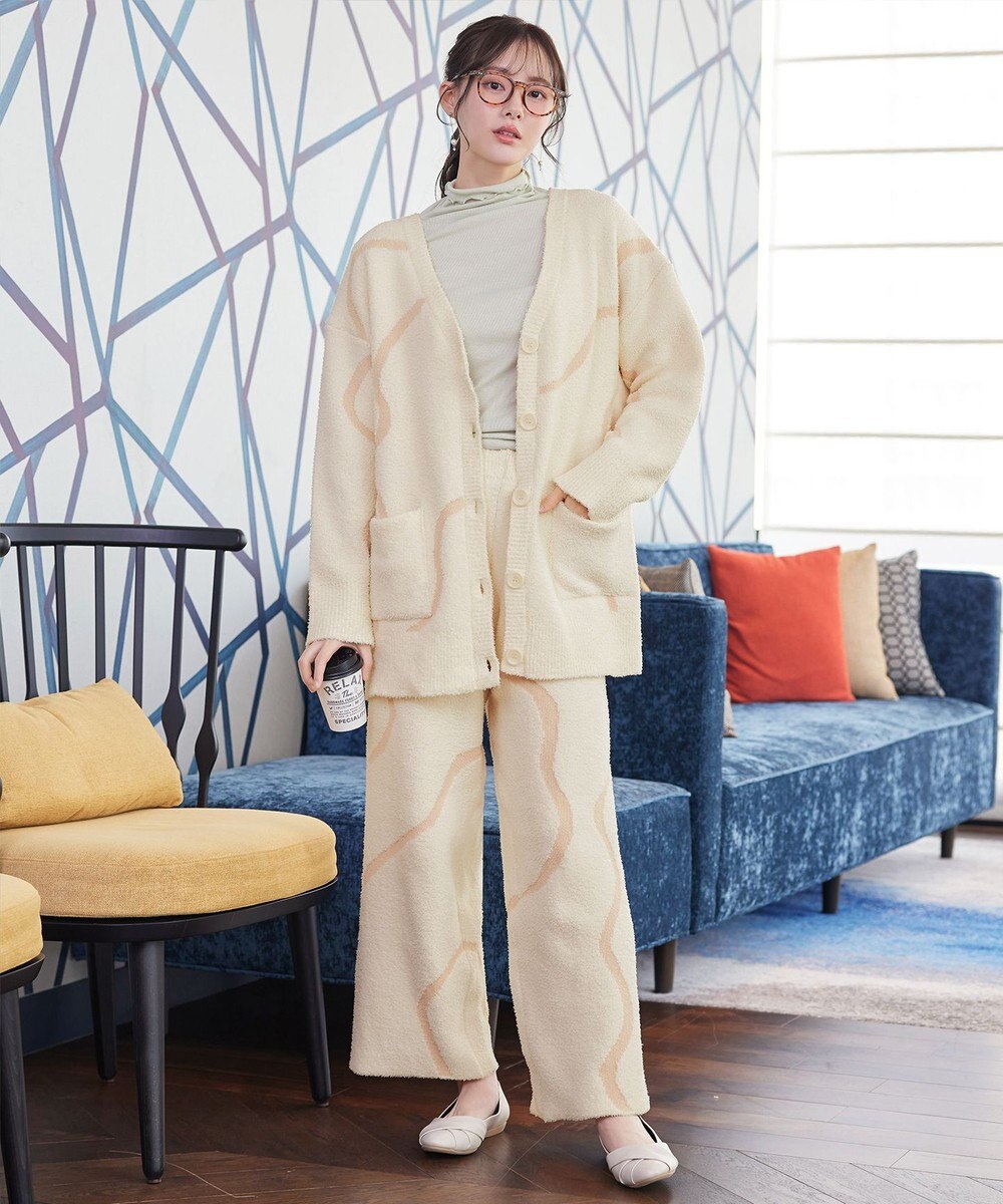 Tiaclasse ふわもちニュアンス配色ニットカーディガン 