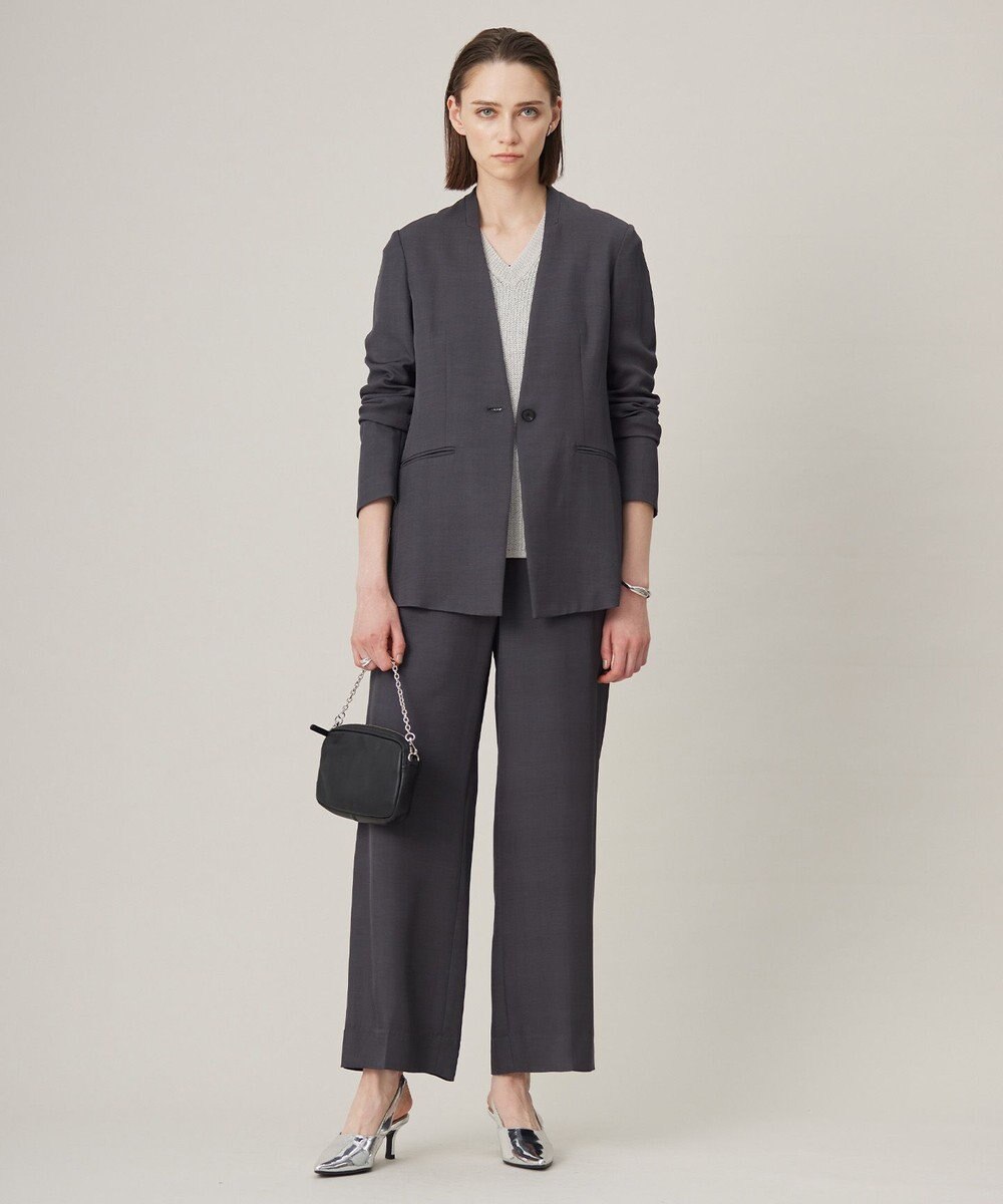 ICB 【洗える】 ペーパーブレンドシャインニット Vネックプルオーバー 