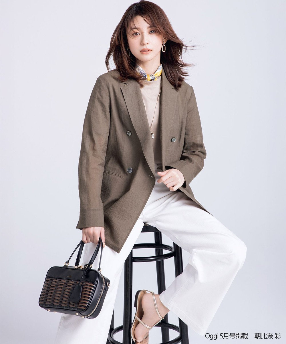 23区 【見上愛さん着用/Oggi掲載】ナイロンコットンシアーボイル ダブルジャケット 