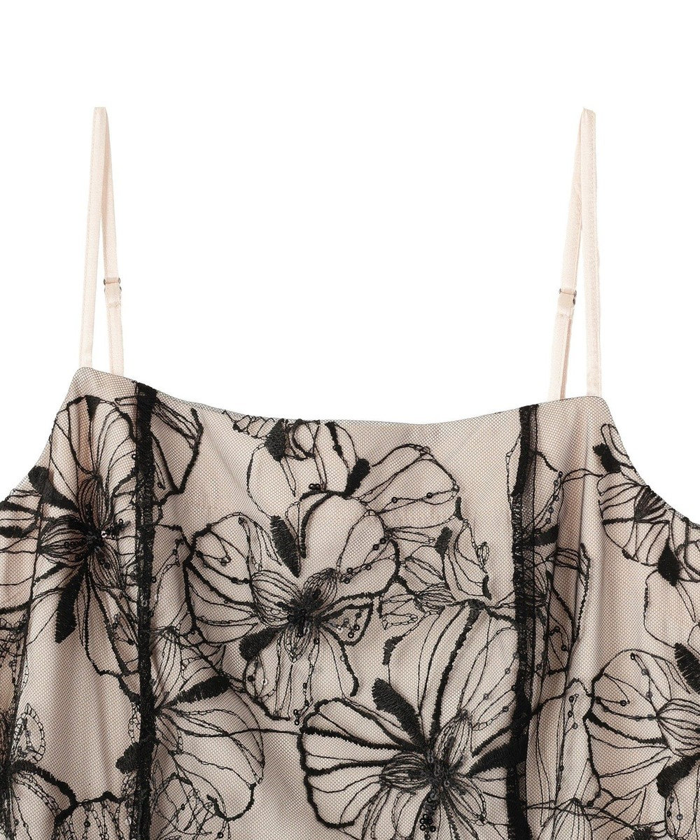 YECCA VECCA 【2点SET】フラワー柄スパンコール刺繍ドレス 