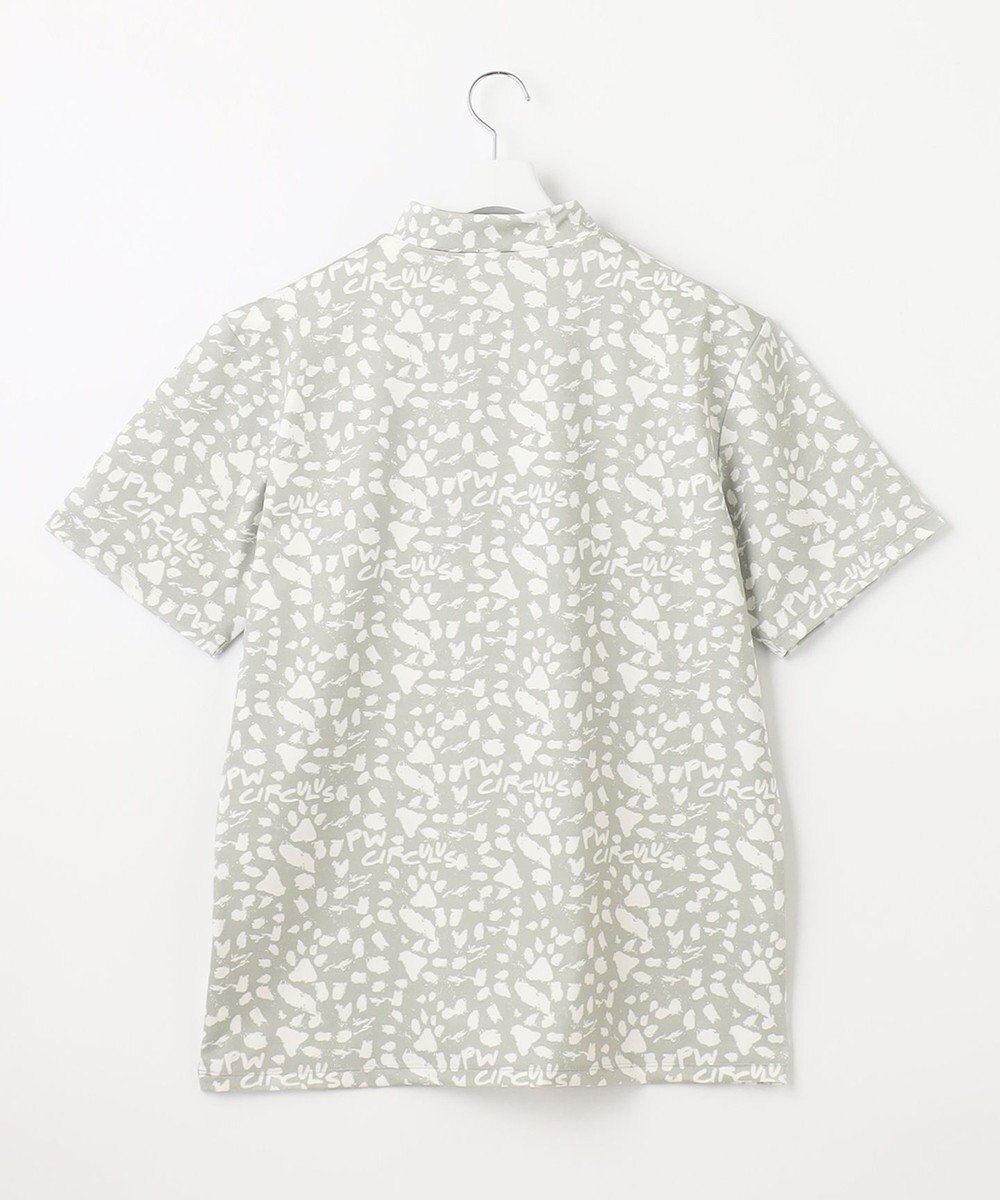 PW CIRCULUS 【MEN】【ストレッチ】アニマルプリント ロゴ モックネック シャツ 