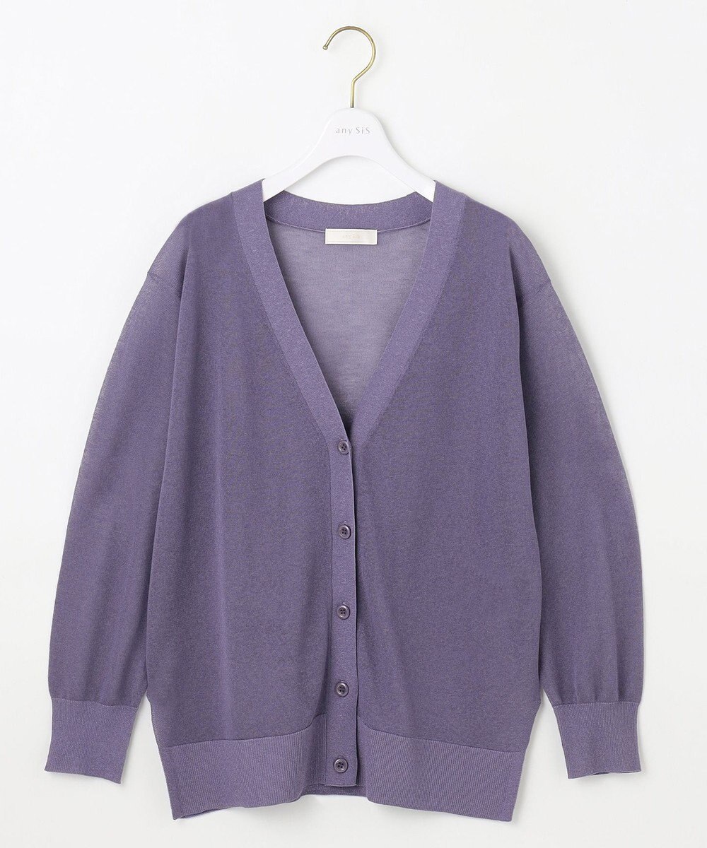 ANY SIS 【洗える】シアーVネック カーディガン 