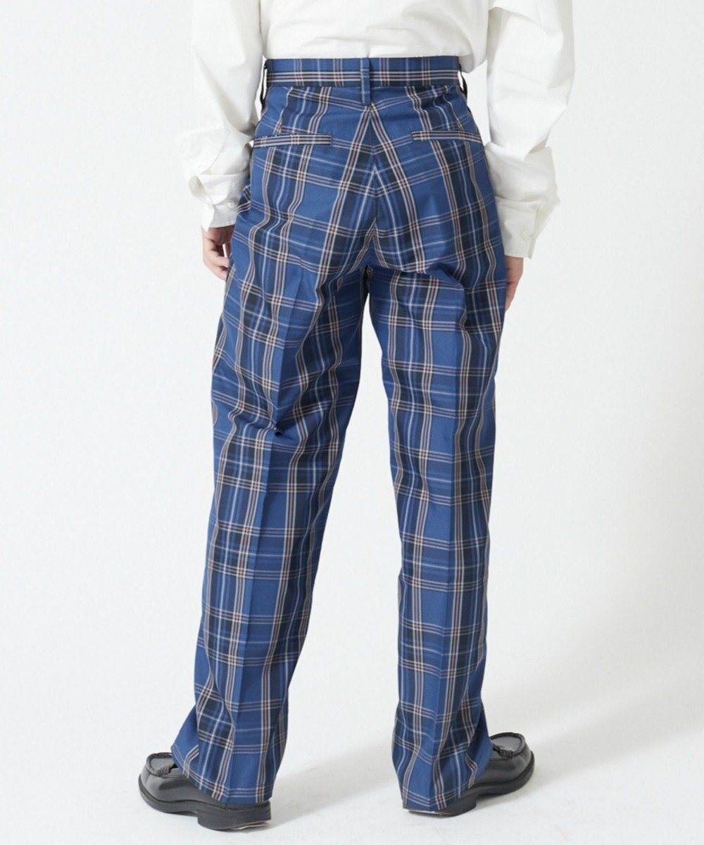 WEGO 【SCHOOLITEM】メンズスクールチェックセミワイドスラックス 