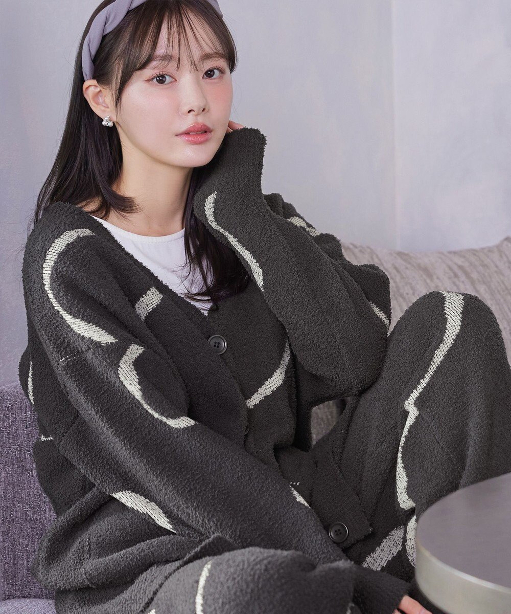 Tiaclasse ふわもちニュアンス配色ニットカーディガン 