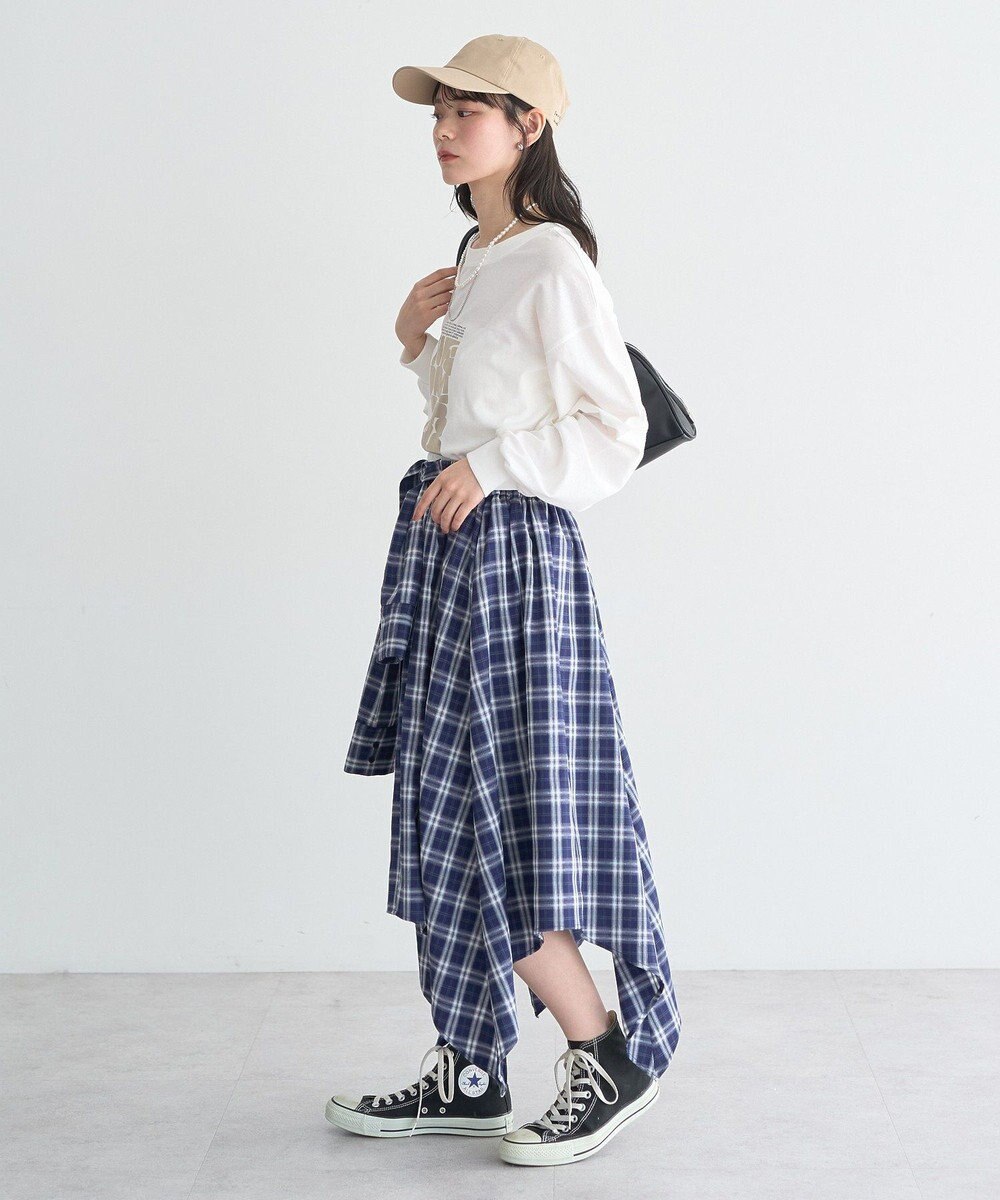 earth music&ecology イレヘムチェックシャツライクスカート 