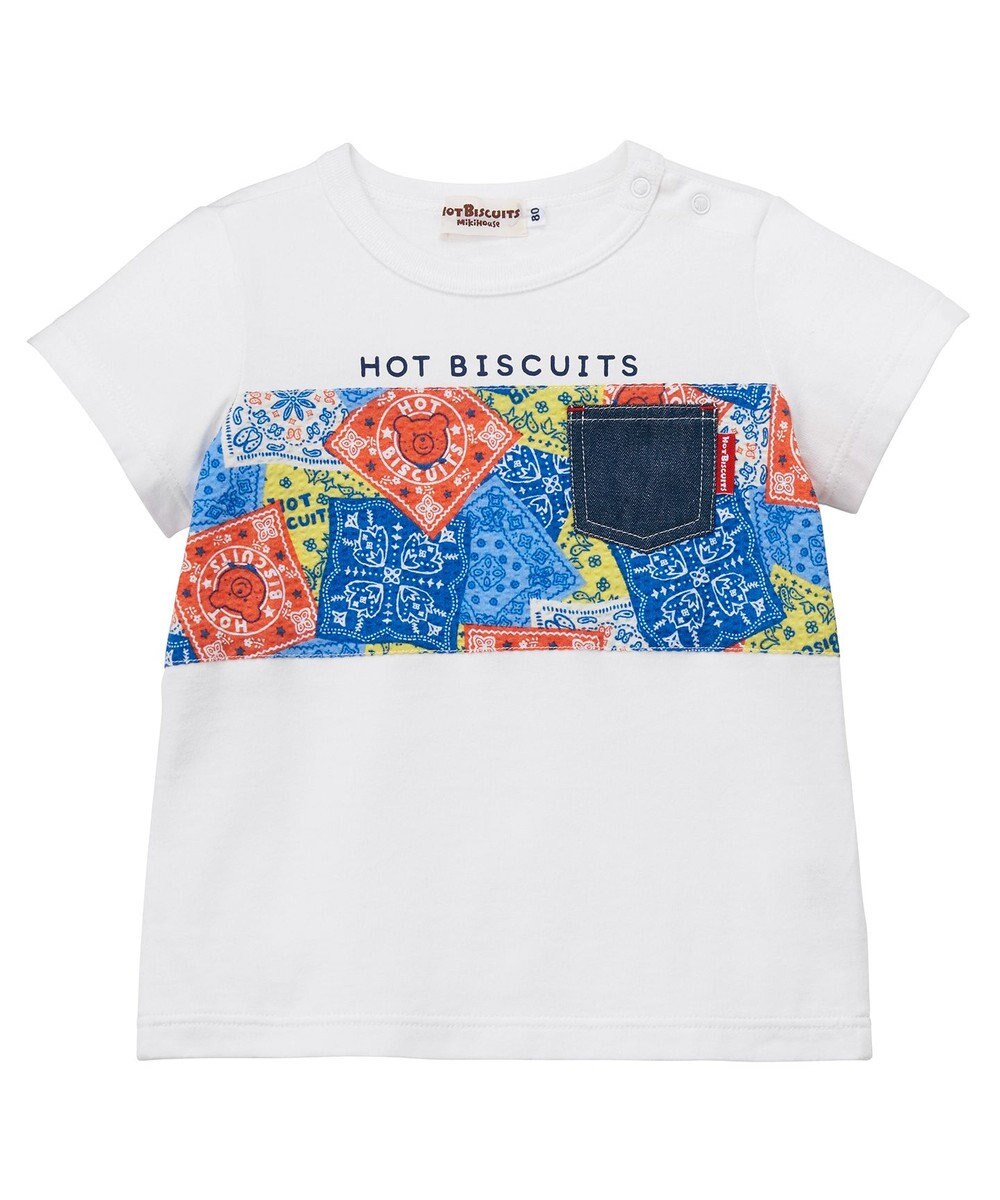 MIKI HOUSE HOT BISCUITS 【80-120cm】バンダナ柄 半袖Tシャツ 