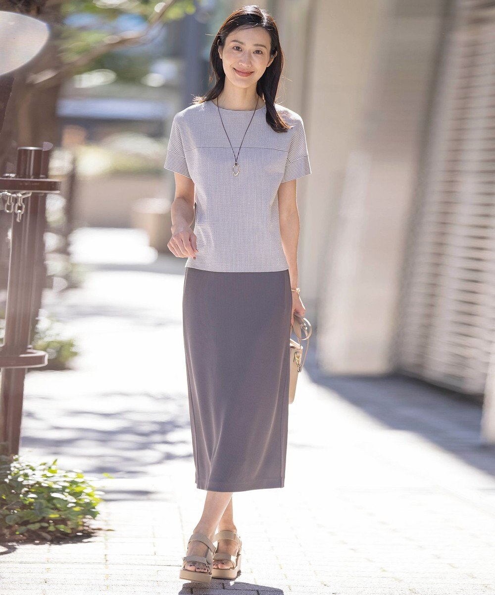 J.PRESS LADIES S 【洗える】ストレッチリブフェイス スカート 