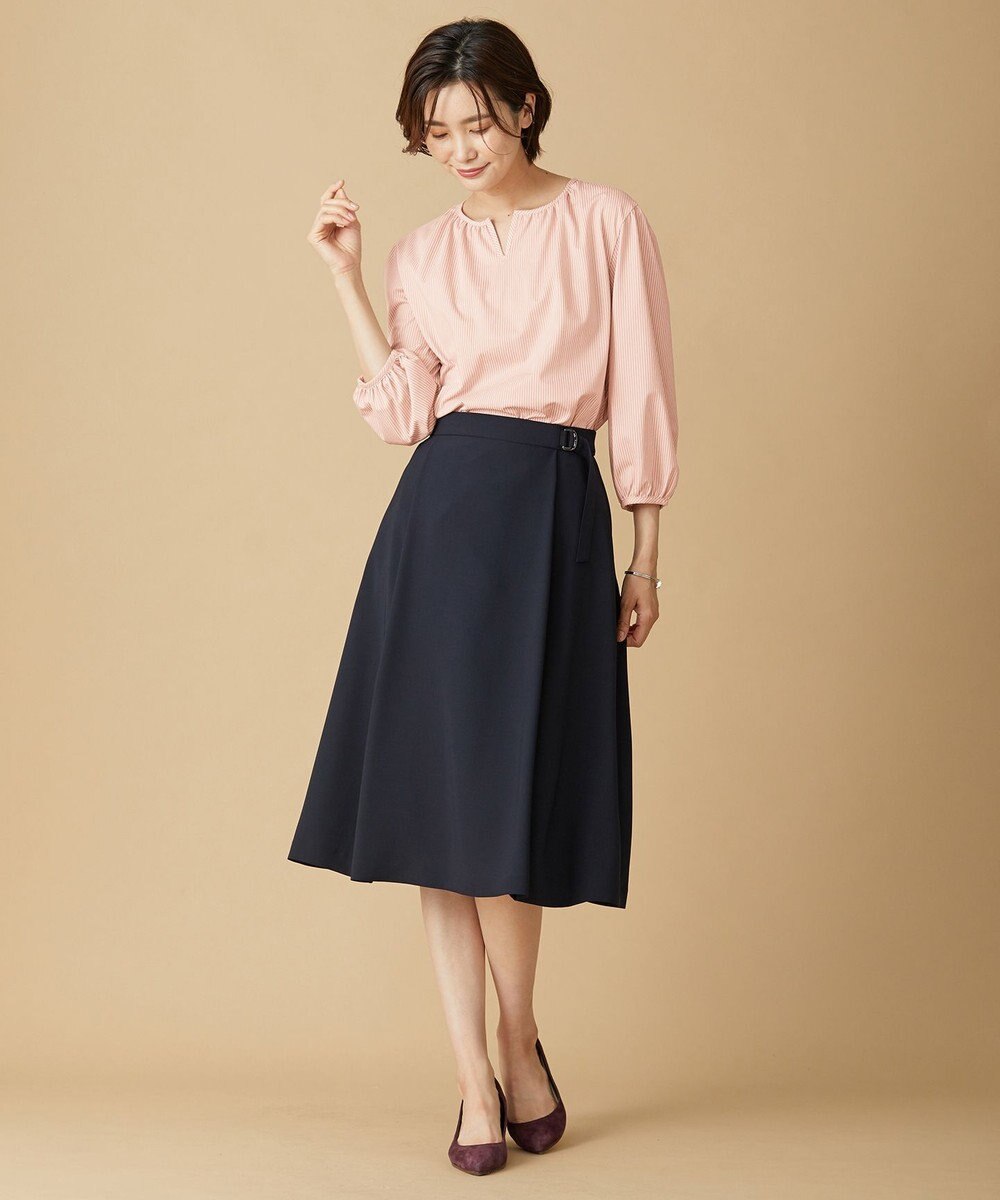 J.PRESS LADIES 【WEB限定カラーあり・洗える・イージーケア】 アーネストストライプ スリットネック カットソー 