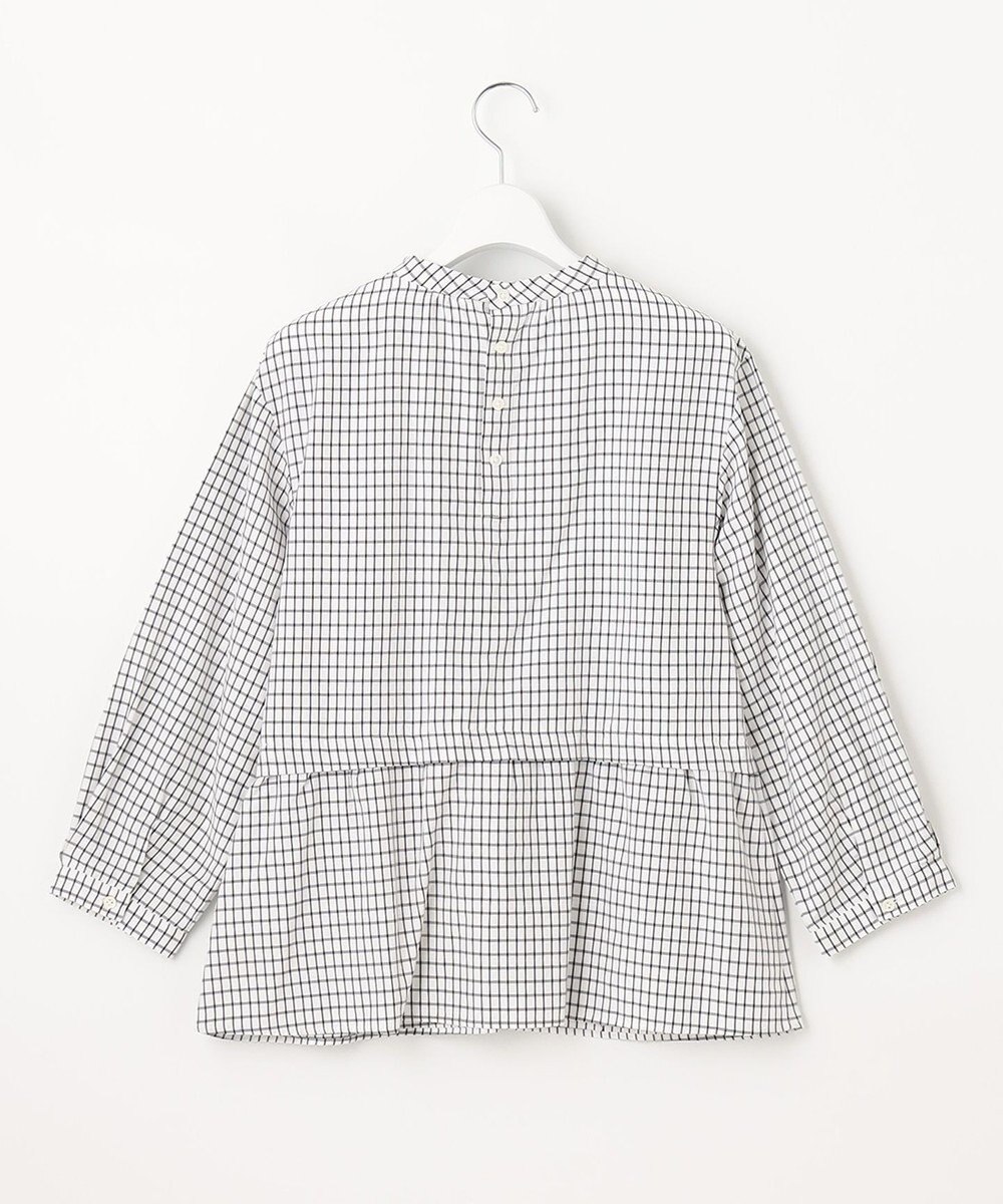 J.PRESS LADIES 【洗える】 セルロースチェック スタンドカラー ブラウス 