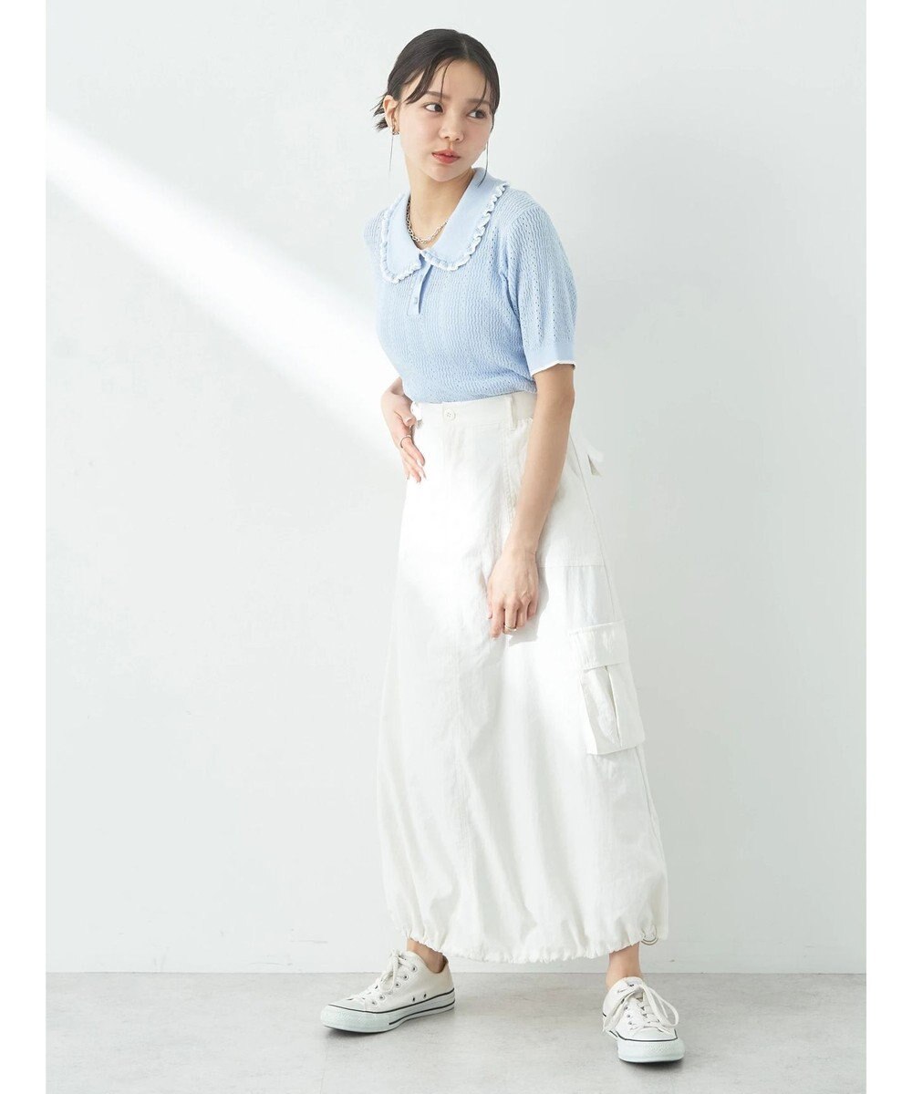 earth music&ecology フリルニットポロ 