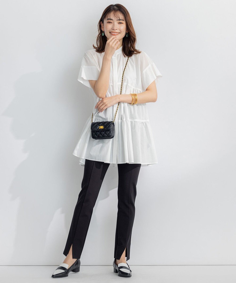 組曲 【WEB限定・ウエストゴム仕様】コンフォータブル スリットパンツ 