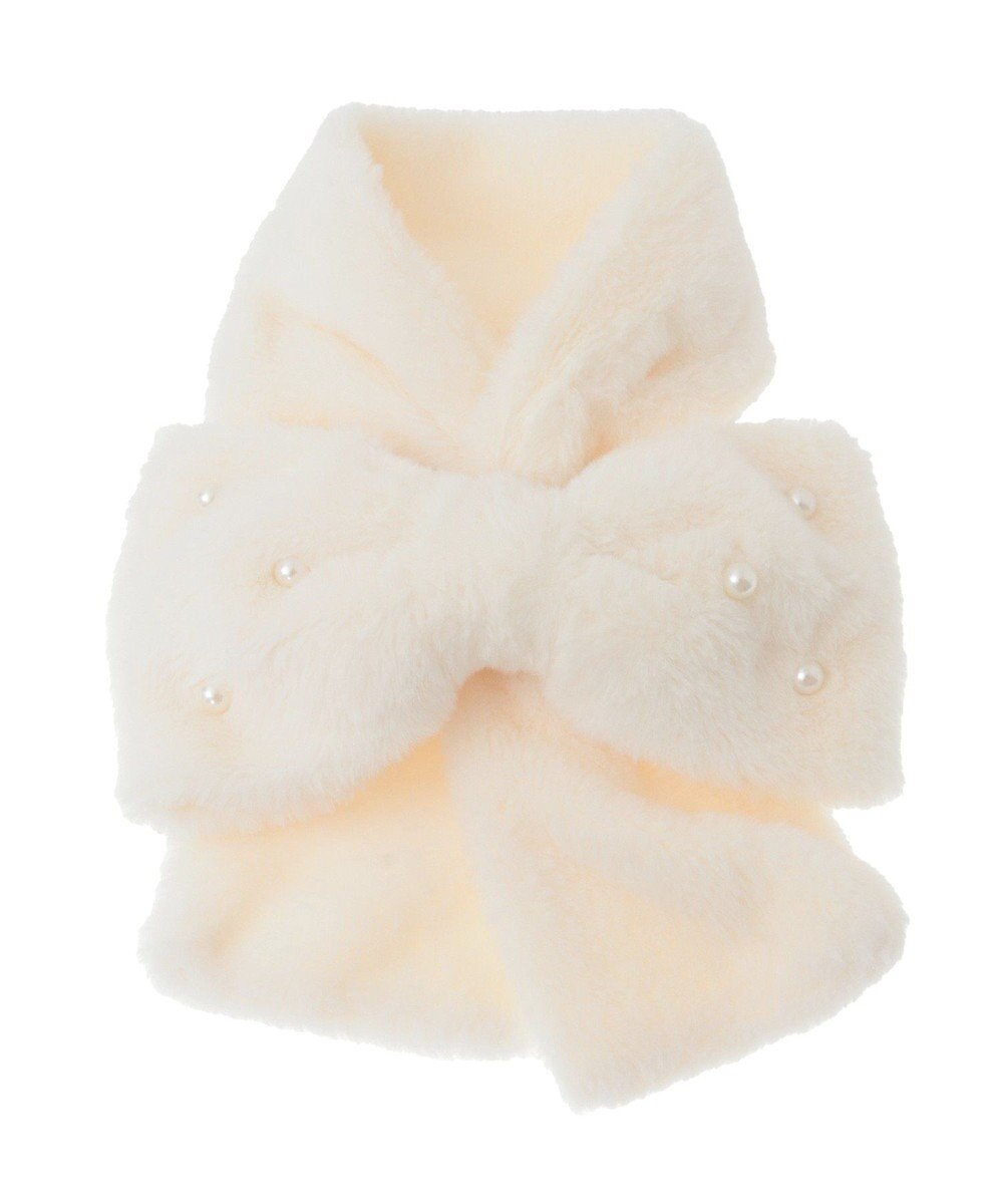 Maison de FLEUR パールリボン付きファーティペット 