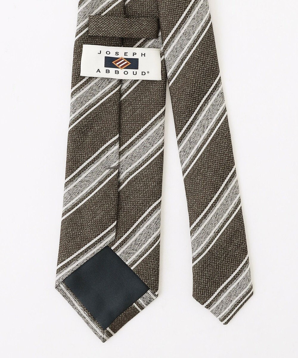JOSEPH ABBOUD 【イタリア生地・日本製・麻×シルク】レジメンタル ネクタイ 