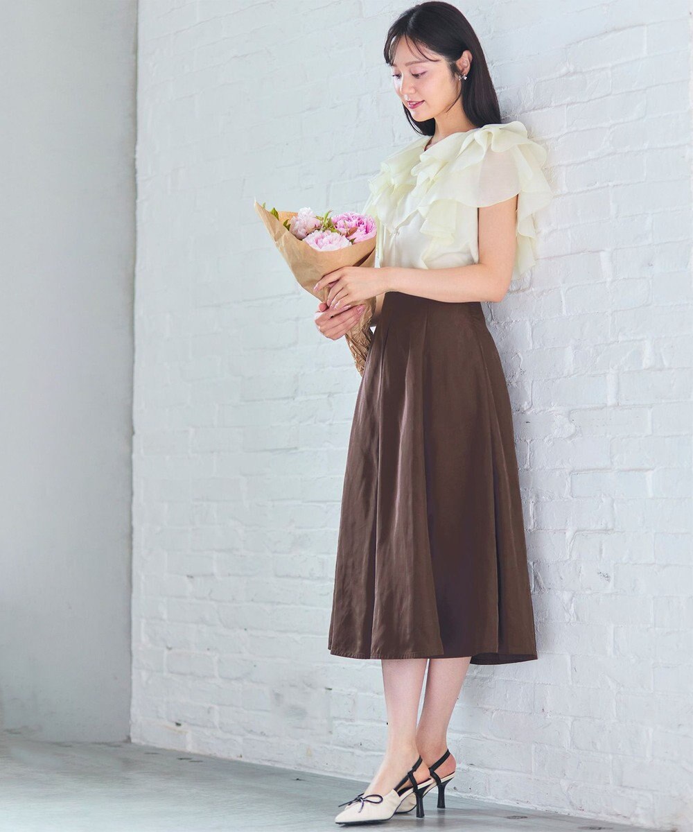 Feroux 【洗える】エアリーフリル ブラウス 