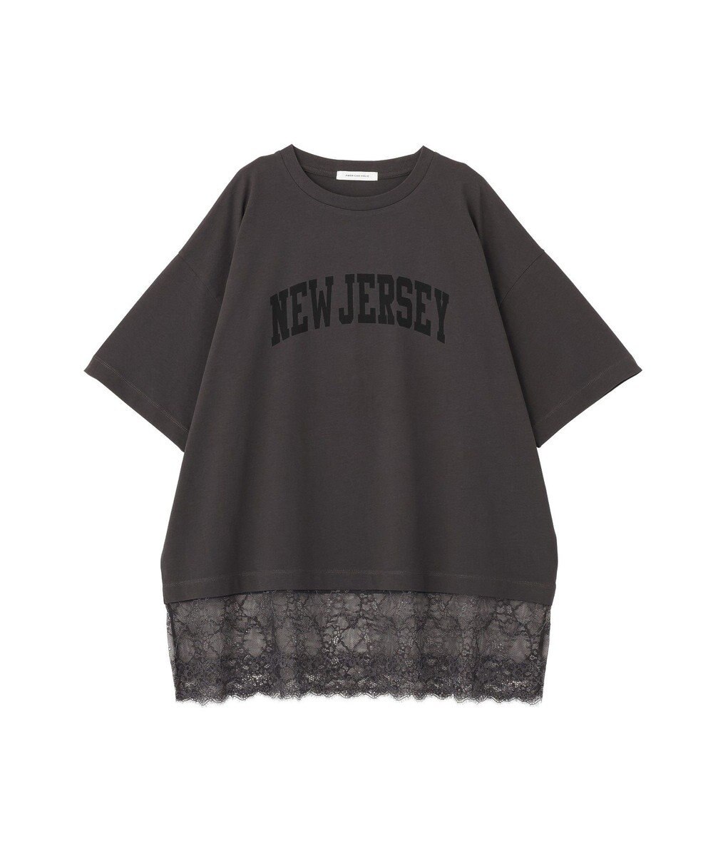 AMERICAN HOLIC カレッジロゴレースドッキングＴシャツ 