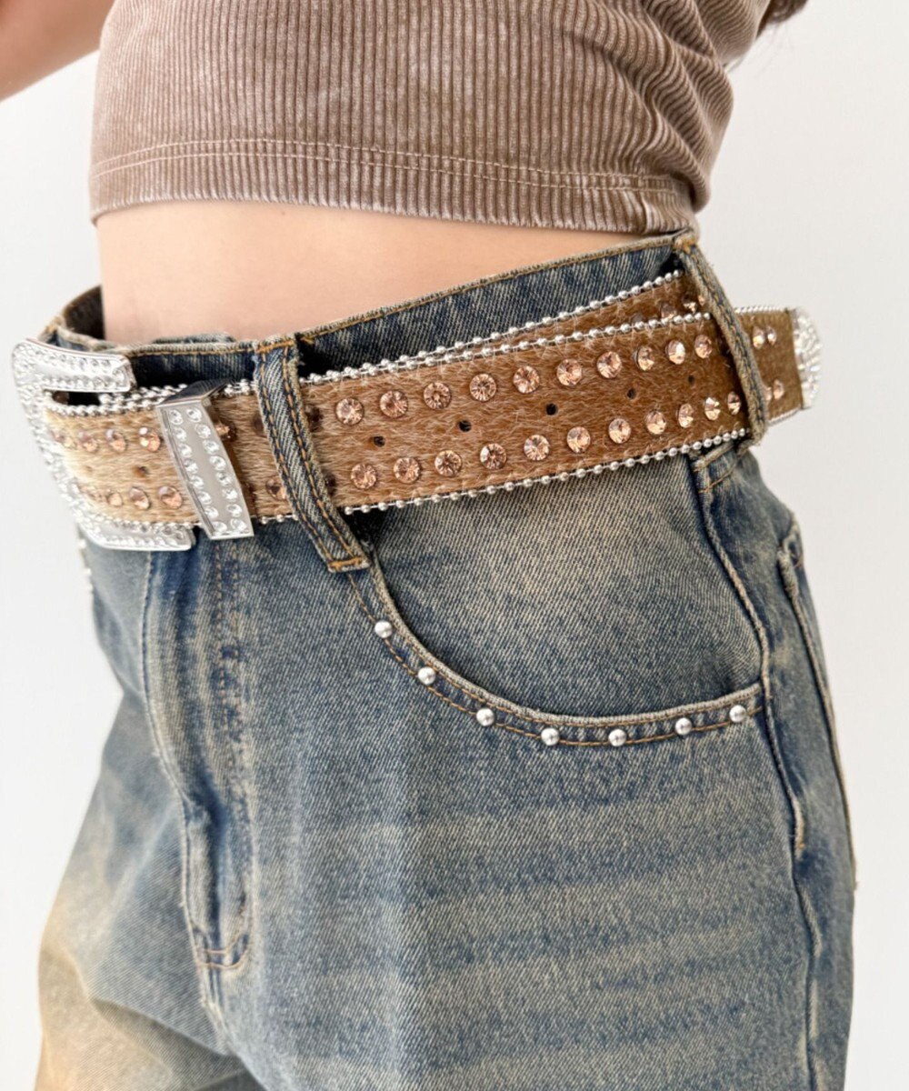 WEGO Lビジューラメシャギーベルト 