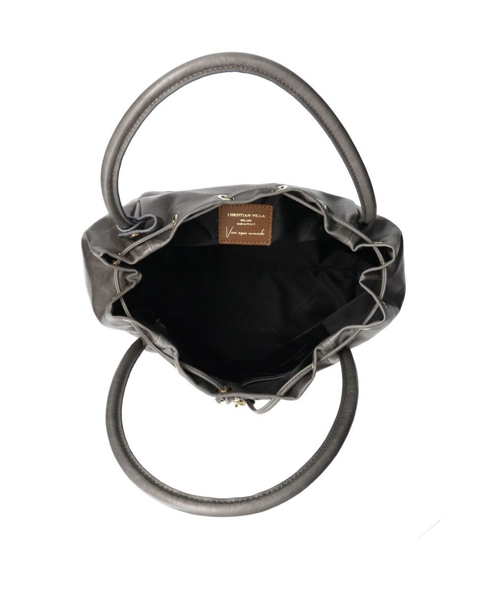 INTER-CHAUSSURES 【CHRISTIAN VILLA】レザー巾着ショルダーバッグ 