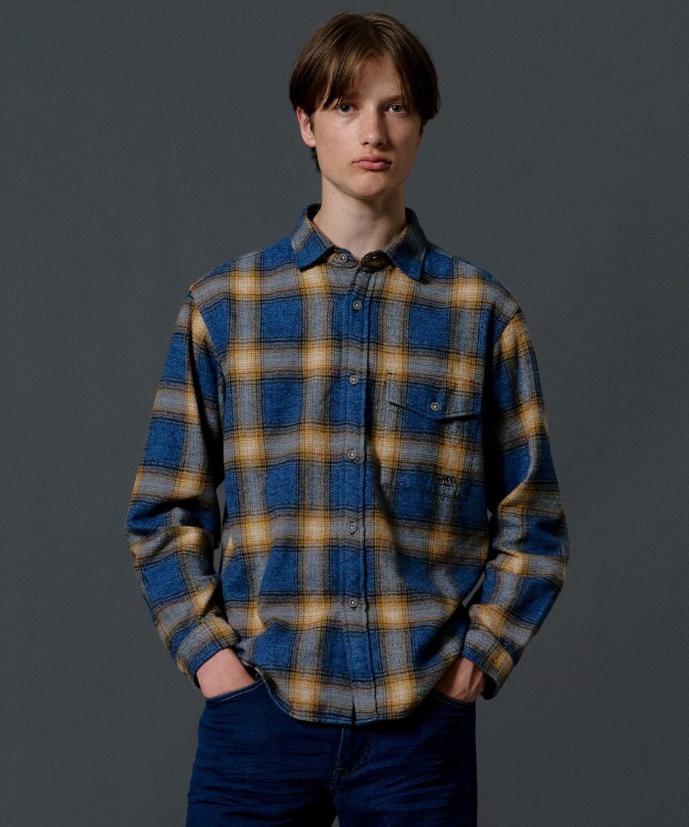 JOSEPH ABBOUD MOUNTAIN 【オーガニックコットン/ソフト】ムリネチェック シャツ 