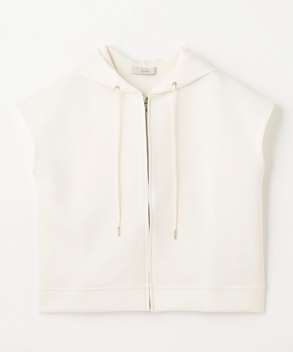 ANY L 【洗濯機可】ダンボールフレンチスリーブ ジップアップパーカー 