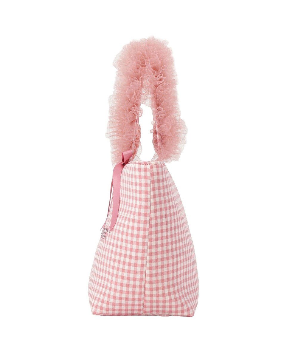 Maison de FLEUR ギンガムブランドロゴフリルハンドルトート 