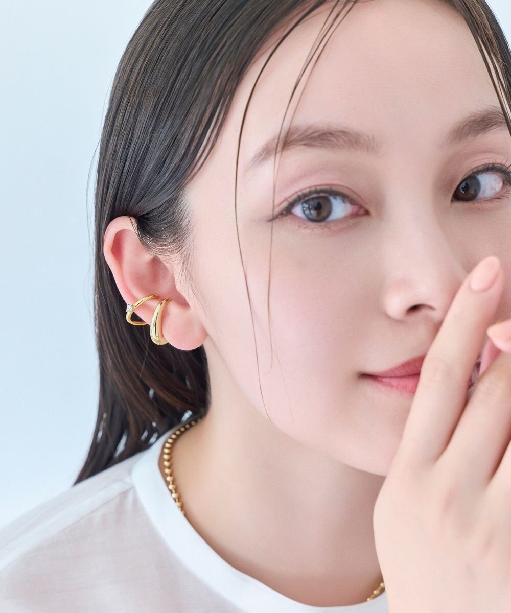 Phoebe ドレッシングビジューイヤーカフ　ゴールド/片耳 