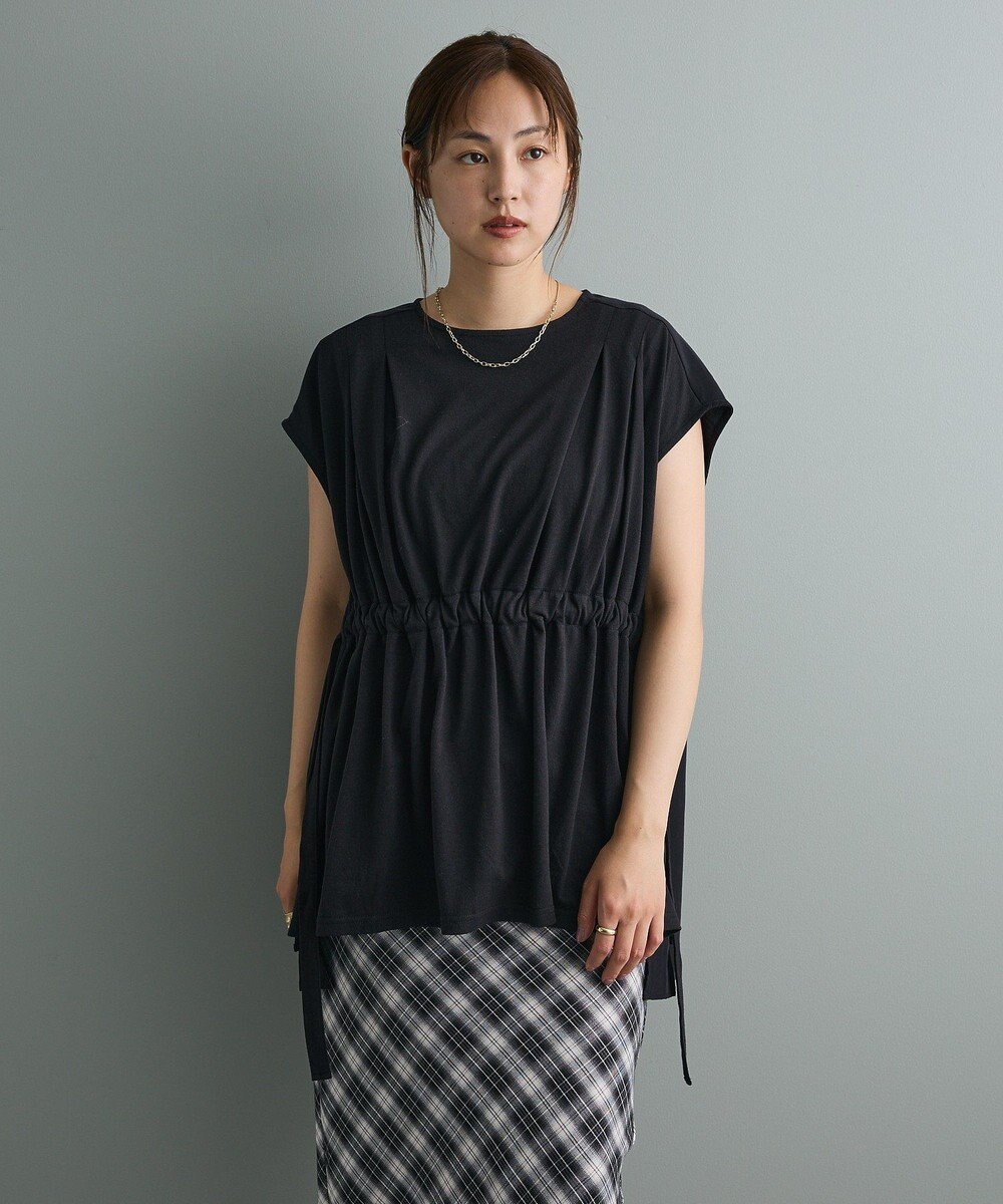 CRAFT STANDARD BOUTIQUE 布帛ウエストギャザー切替チュニック 