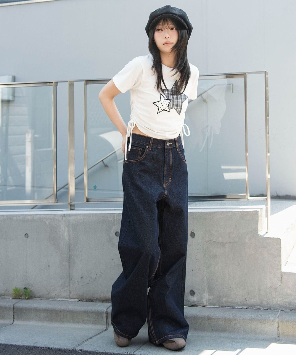 WEGO 【ユニセックス着用ITEM/SMLサイズ展開】エクストラバギーデニムパンツ 